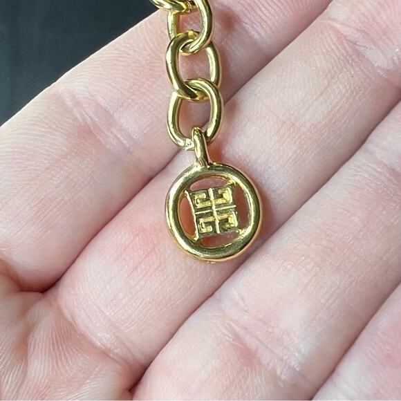 Givenchi Multi Strand Gold Tone Ball Chain Short Necklace 15" - Picture 2 of 4